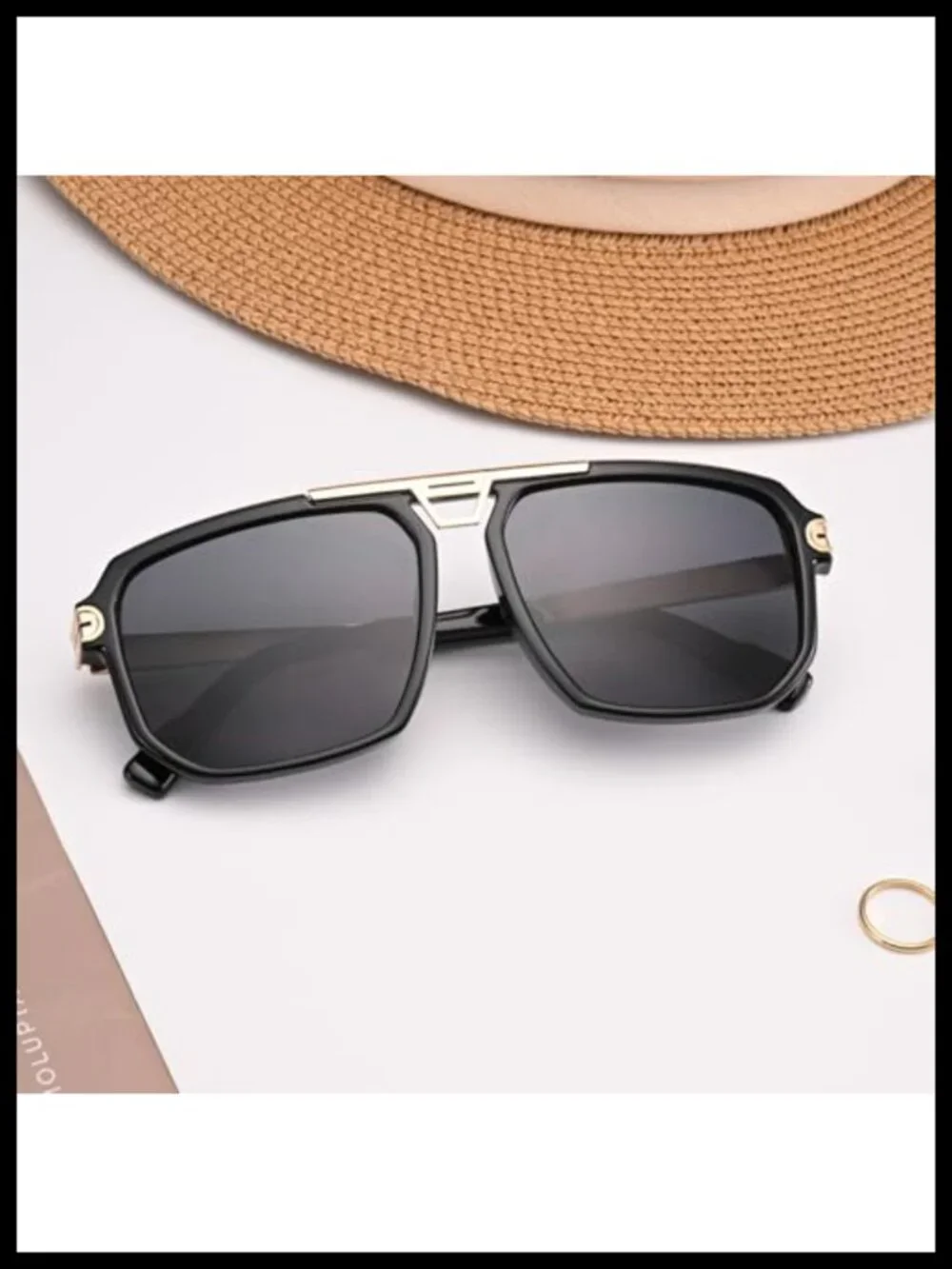 Oversized Square Sunglasses UV400 Protection Retro Vintage Big Frame Unisex
